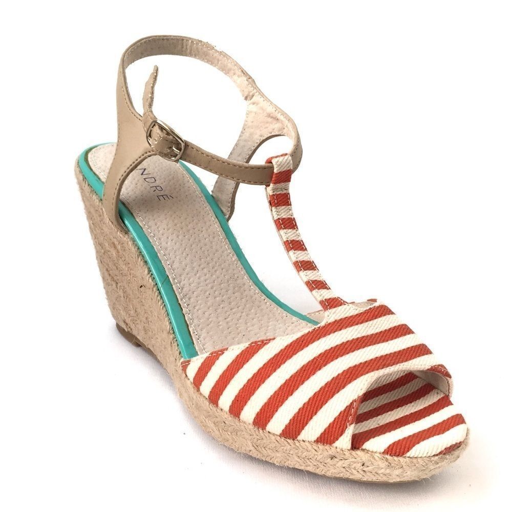 NEW Andre Striped Espadrille Sandal in EU Size 39